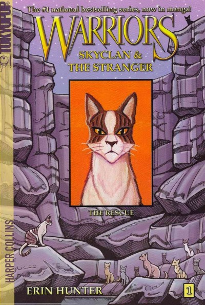 The rescue  Warriors: Skyclan & the stranger. #1, created by Erin Hunter ; written by Dan Jolley ; art by James L. Barry.